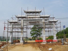 湖北美丽乡村入口石门楼牌坊图片大全
