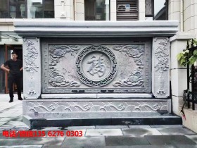 传统中式院子迎门墙石雕影壁图片