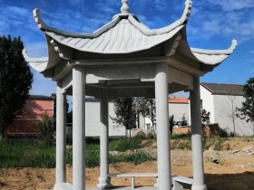 石雕凉亭图片大全_六角石亭子多少钱一座